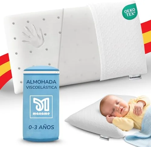 Almohada Bebe Plagiocefalia Antiahogo Viscoelástica Antireflujo 0-3 Años Almohada Cuna Infantil Ergonómica Transpirable Doble Funda Antimoho Antiácaros Almohada Niños 1-2-3 Años. Baby Pat Pillow