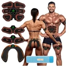 iWarmbase Electroestimulador Muscular - EMS Estimulador Muscular Abdominal, 6 Modos y 19 Intensidades, Tactical Electroestimulador Cuerpo Completo AB/Brazo/Pierna/Gluteos