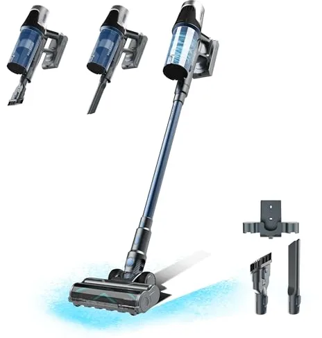 Cecotec Aspiradora Escoba sin Cable Conga Rockstar RS50 X-Treme. 120AW, Motor de 400W, Autonomía 60mins en Modo Eco, Tubo Rígido y Cepillo Mixto XL, Limpia hasta 130m2