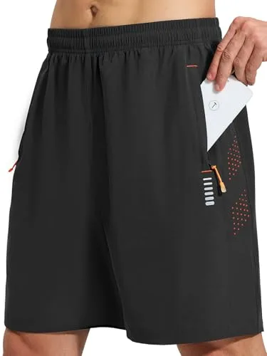 Cimic Pantalon Corto Hombre Running Transpirables Secado Rápido con Bolsillo Short Ropa Deportiva Pantalon Tenis Hombre Pantalon Gym para Baloncesto Fitness Pantalones D3030 Black L