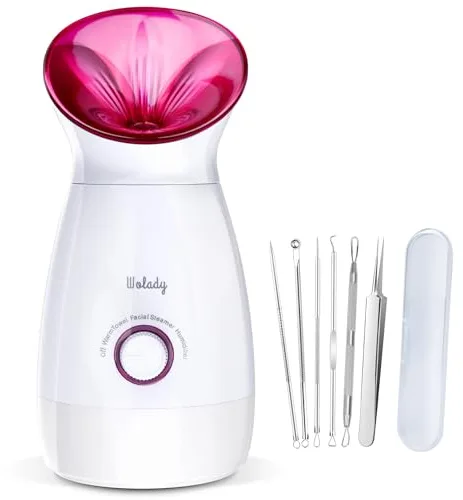 Wolady Vaporizador facial,vaporizador nano iónico para spa, función 3 en 1, desmontable, 200 ml, tratamiento de spa, apto para sauna, humidificador, limpieza de poros (Grande)