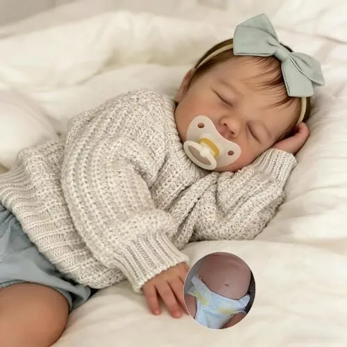 Anano 20 Inch Muñecas De Silicona Cuerpo Completo, Bebes Reborn Cuerpo Vinilo, Reborn Silicona Completo,Bebe Newborn De Silicone Realistas Niña con Accesorios