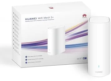 HUAWEI WiFi Mesh 3+ Router Wi-Fi 6 AX3000 Banda Doble, Wi-Fi para Todo Hogar, 250+ Conexiones de Dispositivos, Itinerancia sin Problemas, Penetración en Pared, Control Parental, Blanco