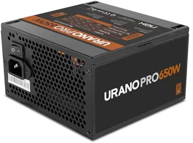 NOX Xtreme Products URANO Pro 650 W 80 Plus Bronze – Fuente de Alimentación ATX con Ventilador Silencioso 120 mm PWM, Protección Integral (OVP, UVP, OPP, SCP, OTP), PFC Activo, Cables Planos Largos