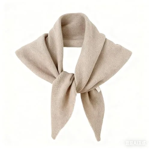 LAOYEFACAI Bufanda de invierno para mujer Bufanda de lana suave triangular lisa Pañuelo de cuello Prendas de punto y bufandas cálidas Regalos para mujeres grande y ligera (Khaki)